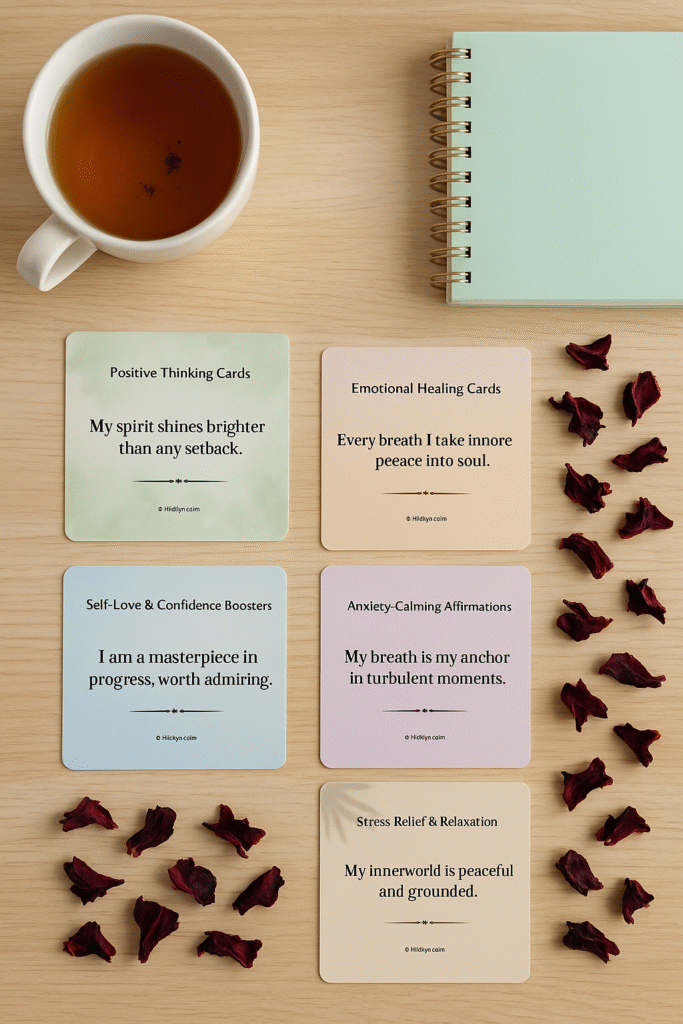 20250929 2224 affirmation card flat lay remix 01k6b67b9eehvtnn8by303zdqv